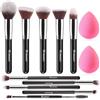 BEAKEY Set Pennelli Make Up,10 Pennelli Trucco con 2 Spugnette per il Viso