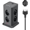 KEMELO 2 M Ciabatta Elettrica Multipresa con 8 Prese Universali ITA e Schuko,4 USB