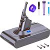 FLYLINKTECH Batteria per Dyson V8, FLYLINKTECH 6000mAh Batteria agli ioni di litio per Dyson V8 Absolute Fluffy Animal SV10 Aspirapolvere portatile senza fili con 2 Filtri