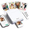 Nelko PP01 Stampante Fotografica Portatile, Mini Stampante a Colori per Stampa Foto dal Cellulare, Stampante Istantanea con 20 Carte per Foto Adesive, App di Modifica, Compatibile iOS/Android, Bianco