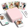 Nelko PP01 Stampante Fotografica Portatile, Mini Stampante a Colori per Stampa Foto dal Cellulare, Stampante Istantanea con 20 Carte per Foto Adesive, App di Modifica, Compatibile iOS/Android, Rosa