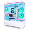 FOIFKIN F1 Case PC ATX - 6 Ventilatori PWM ARGB preinstallati, Case per computer Mid Tower, Case PC Gaming, vetro temperato, Type-C, Case ATX Bianco, flusso d'aria elevato(bianco)