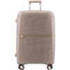 NPLE Solid Valigia Trolley Espandibile Media 65 cm Beige, Bagaglio Rigido in 100% Polipropilene con TSA, Ruote Doppie Multidirezionali, 65x42x28 cm