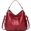 AINUOEY Donna Borse a Mano Borsa a Spalla Elegante Grandi Firmate Marca Tracolla Antifurto PU pelle 76670 1 pz Vino Rosso
