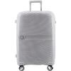 NPLE Solid. Valigia Trolley Espandibile, TSA, 100% Polipropilene, M (65x42x28cm), Ruote Doppie Multidirezionali (Grigio Ice, Media- 65cm)