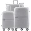 NPLE Solid. Set di 3 Valigie Trolley Espandibili, TSA, 100% Polipropilene, S (55x40x20cm) M (65x42x28cm) L (75x50x30cm), Ruote Doppie Multidirezionali (Grigio Ice, Set di 3 valigie)