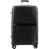 NPLE Solid Valigia Trolley Espandibile Media 65 cm, Bagaglio da Viaggio Rigido in 100% Polipropilene con Lucchetto TSA, 4 Ruote Doppie Multidirezionali, 65x42x28 cm, Nero