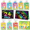 ZMLM Libri Scratch Art Bambini Regalini Kit Disegno, Fogli Arcobaleno Craft Notebook con Stilo Stencil Scratch Libri Painting Paper per regalini fine Festa Compleanno Bambini (24 Pasqua)