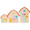 3 Pezzi Casette in Legno con Plexiglass Colorato Finestra con Plexiglass