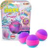 INKEE Pack Color Rainbow World - Confezione da 3 bombe da bagno profumate per bambini, 3 palline da bagno con 3 diversi strati di colore (rosa, viola e blu), aroma di zucchero filato e olio di argan