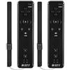 LUXMO PREMIUM 2 in 1 Wii Controller Motion Plus 2 Packs, Wii Remote Controller di ricambio per Wii Wii U Console w/Cinturino da Polso (nero)