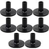 HUANIZI 8 Pezzi/set Maniche Lunghe Piatti Con Flangia Base Per Batteria Set Percussione Parti di Strumenti Accessori Nero Manicotti Piatti