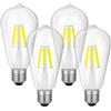 Jiehe Lampadine LED E27 Luce Bianca Fredda 6000K, 6W ST64, 4 Pezzi | E27 filamento led Lampadina, Equivalenti a 60W, 820LM, Dimmerabile