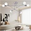 Fynokst 60 W 6 luci da soffitto - attacco E27 lampadario retrò Sputnik lampada da soffitto per camera da letto, soggiorno, cucina, lampadine non incluse