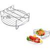 Anjinguang AirFryer - Griglia di ricambio per friggitrice ad aria e parti a doppio strato con spiedini, supporto per friggitrice ad aria in acciaio inox, lavabile in lavastoviglie per Philips Airfryer (φ16 cm)
