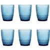 Evviva Set 6 Bicchieri acqua in vetro decorato 320 ml - Mozart (Blu)