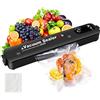 SICARTU Macchina Sottovuoto per Alimenti, 2 in 1 Sigillatore Sottovuoto per Alimenti, Automatica Portatile Macchina Sottovuoto Alimenti, 65KPA Macchina per Sottovuoto con 10 Sacchetti Macchina per Sottovuoto