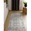 Interiyou Tappeto Vintage Gent - 80x240 cm Turchese - Pelo corto design retrò per salotto, camera da letto, lavabile e antiscivolo, motivo stampato