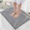 SHACOS Tappeto Bagno Antiscivolo 50 x 80 cm, Tappetino Bagno in Microfibra Soffice e Morbida, Super Assorbente, Lavabile in Lavatrice, Ideale per Doccia e Vasca da Bagno, Grigio Chiaro