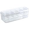 Generico Vassoio per condimenti refrigerati, bancone per feste, vassoio per condimenti trasparente con coperchio, portaghiaccio a 5 scomparti per snack, porzioni di salse per antipasti, uso per feste in cucina