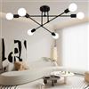 Fynokst 60 W 6 luci da soffitto - attacco E27 lampadario retrò Sputnik lampada da soffitto per camera da letto, soggiorno, cucina, lampadine non incluse