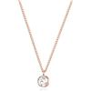 day berlin day.berlin collana Fade da donna placcata oro rosa 18k, con piccolo ciondolo in zirconia 6mm, catena a maglia panzer sottile 45+5cm regolabile, acciaio inox 316L, senza nichel e resistente all'acqua