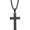 ZDaoBen Collana Croce Uomo Acciaio Inossidabile Ciondolo Infinity Croce nodo celtica irlandese Regali Gioielli Cristiani per Donna 55 cm Nero