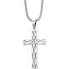 ZDaoBen Collana Croce Uomo Acciaio Inossidabile Ciondolo Infinity Croce nodo celtica irlandese Regali Gioielli Cristiani per Donna 65 cm