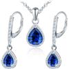 MICMIF Set Gioielli Zirconia a Goccia in Argento 925 per Donna, Orecchini Pendenti Lacrime e Collana Ciondolo Pietre zaffiro cristallo ametista rosa acquamarina rubino smeraldo