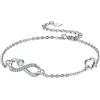 Arrebol Bracciale Infinito Donna Argento Sterling 925 Braccialetto Simbolo Infinity con Cuore Blu Zirconi con Scatola Regalo, Regolabile 16+4cm