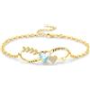 Eusense Bracciale Infinito e Cuore con Pietra di Luna, Ametista e Cristallo Blu Braccialetto Regolabile per Donna, Regalo per San Valentino o Anniversario