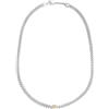 Breil, Collezione Crossroads, Collana Uomo in Acciaio con Catena Groumette e Cubic Zirconia Bianco con Elemento Centrale, Lunghezza Regolabile fino a 17 cm, Pratica Chiusura a Gioielleria