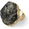 GNEHSL Anello Da Dito Aperto Impilabile Irregolare- Creativity Anello Da Dito In Cristallo Blu Con Tormalina Nera, Anello A Coda Di Donna In Pietra Naturale, Regali Di Natale Per Donna, Uomo, Tormalina Nera,