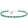 Youjoy Bracciale Argento 925 con Perle in Vetro Giapponese Colorato, Bracciale Donna Uomo Elegante Gioiello Unisex (Verde, L (20 + 3 cm ext))