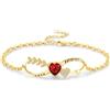 Eusense Bracciale Infinito e Cuore con Pietra di Luna, Ametista e Cristallo Blu Braccialetto Regolabile per Donna, Regalo per San Valentino o Anniversario