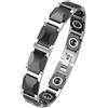 OIDEA Bracciale magnetico in ceramica uomo: bracciale in acciaio inox design zirconi elementi magnetici per regalo, Acciaio inossidabile Ceramica Acciaio inossidabile Magnete nero Ceramica, Non