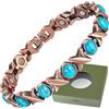 Wollet Braccialetto magnetico in rame per donne, braccialetti magnetici per donne, gioielli turchesi con magnete da 3500 Gauss (con scatola regalo) (Tipo C)