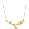 UNALOE SEDUCENTI EMOZIONI Collana Donna Oro 18K Placcato su Argento 925 - Ciondolo Rosa con Stelo - Collana Regolabile Elegante - Gioiello Donna Idea Regalo