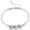 Lam Hub Fong Cavigliera Personalizzata da Donna con Nome Inciso Pietra Natale, Ciondolo di cuore e Catena Regolabile per Mamma, Nonna, Amiche Regalo Personalizzato (Argento-3 Nome)