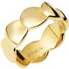 Breil, Collezione B Whisper, Fedina in Acciaio Lucido, Anello Donna Minimal e Versatile, con Piccoli Elementi Sovrapposti, Colore Gold, Misura 14, Gioielli Donna e Ragazza