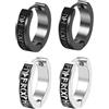 OIDEA Orecchini da uomo con rune vichinghe, confezione da 2 pezzi, 18 G, 16 mm, stile vintage, a cerchio, in acciaio inossidabile, gioielli vichinghi norreni, regali per uomini e donne, argento e nero