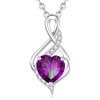 FANCIME Collana con ciondolo a forma di cuore in oro bianco 14 carati, con ciondolo a forma di cuore e vera pietra portafortuna, ideale come regalo per donne e ragazze, in argento 925, 40 + 5 cm,