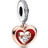 PANDORA Moments - Charm bicolori in argento sterling e placcati in oro rosa 14k