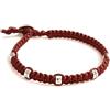 Samsara Bracciale 7 Nodi Rosso o Nero [CON ARGENTO 925, REGOLABILE] Bracciale Kabbalah, Braccialetto Portafortuna - Protezione e Fortuna - Unisex (Rosso)