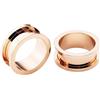 Lieson 2 Pezzi Flesh Tunnel Dilatatore, Dilatatori Orecchio Acciaio Chirurgico Cerchio Oro Rosa Dilatatori Orecchino 1.6mm Piercing Gioielli