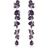 EVER FAITH Orecchini pendenti in cristallo con strass, stile Art Deco Marquise a goccia, lunghi orecchini pendenti per donna, per sposa, matrimonio, ballo di fine anno, colore argento trasparente
