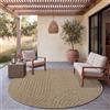 Paco Home Tappeto da esterno, resistente alle intemperie, ideale per balcone o soggiorno, stile boho, tinta unita, materiale: sisal, colore: arcobaleno, beige, dimensione: 200 cm, forma: rotondo