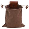 Dolltobe Borsa per foraggiamento in tela di tela marrone con accenti in pelle, per il campeggio e l'uso all'aperto, 20 x 21,5 cm, design a mani libere
