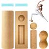 HOVCEH Balance Board in sughero, 5 in 1, per rinforzare i piedi con blocchi di equilibrio, rullo massaggiante, palla di arachidi e fasce per dita dei piedi, tavola per allenamento di stabilità della