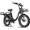 HITWAY Bicicletta Elettrica 20"*4.0", EBike da Città con Batteria Rimovibile 48V 27Ah e Autonomia 110-150 km, Bici Elettrica Pedalata Assistita con Doppio Cestino, Motore 250W, Cambio a 7 Velocità